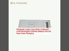 En gros Logo personnalisé Carton blanc Petit maquillage cosmétique rectangulaire Tuck Top Boîtes de papier Emballage