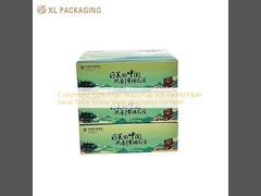 Personnalisé 100% pâte de bois vierge papier doux emballé tissus faciaux absorption d'eau forte pour l' hôtel