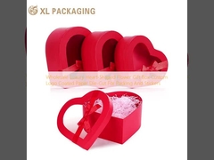 Gros de luxe en forme de cœur boîte cadeau de fleurs Logo personnalisé revêtu de papier à découper pour l'emballage et les autocollants