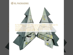 XL Emballage Boîte d'emballage personnalisée Compte à rebours de l'usine jusqu'à Noël Avec des cadeaux de luxe Exquis 12/14-Casseur Arbre de Noël Calendrier de l'Avent Boîte de tiroir personnalisée Emballage Avec des accents de feuille d'or