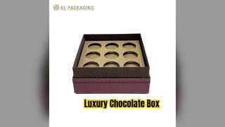 Boîte de chocolat de luxe, emballage cadeau violet