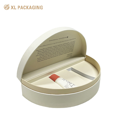 Boîtes de luxe personnalisées XL Packaging, gaufrage LOGO personnalisé, boîte d'emballage cosmétique en forme de demi-cercle avec plateau en mousse EVA