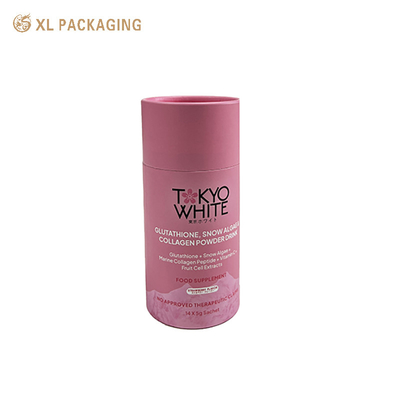 acheter Rose pleine couleur mignonne bord rond tube en papier pour le thé à feuilles lâches petite capacité tube en papier à thé emballage cylindre boîte online manufacture