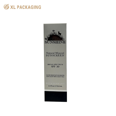Boîte de carton pliable blanche boîte d'emballage d'huile essentielle cosmétique avec argent chaud