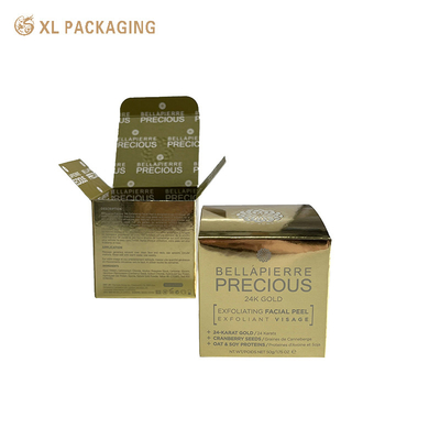 Carton de papier doré Carton pliable Boîte de carton Boîte en verre Boîte de carton pour le soin de la peau