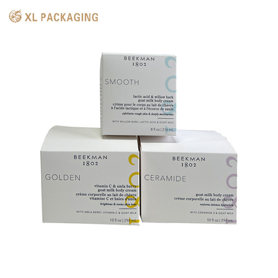 Bouteille cosmétique imprimée sur mesure Carton pliable Boîte de papier de maquillage Boîte de papier blanc Carton Boîte de papier blanche papier d'emballage pour les soins de la peau