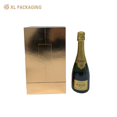 acheter Boîte d'emballage de vin en papier brillant doré à deux portes Magnéte Boîte d'emballage de vodka et de whisky online manufacture