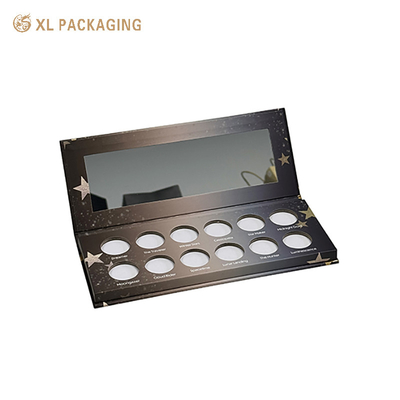 Boîte d'emballage imprimée sur mesure pour les cosmétiques, boîte à palette d'ombres pour les yeux avec outil de maquillage miroir