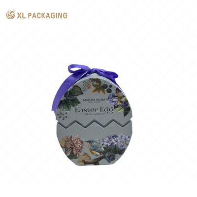 acheter Boîte cadeau de luxe à œufs de Pâques en vernis à ongles boîte rigide cosmétique personnalisée avec 4 fentes EVA Insert en mousse et ruban satiné violet fabrication en ligne
