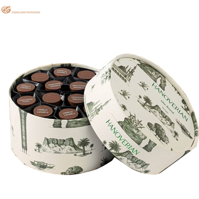 acheter Coffret cadeau de chocolat de luxe en forme ronde de marque de cadeau de papier recyclé Emballage de design élégant Logo en feuille de papier adapté aux truffes Bonbons online manufacture