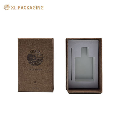 acheter Coffret cadeau de parfum rigide 3 pièces marron vintage avec insert en EVA floqué en velours et finition mate fabrication en ligne