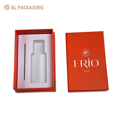 acheter En gros 3 pièces personnalisées à la base orange boîte cadeau de parfum machine automatique fabriquée avec du velours blanc EVA fabrication en ligne