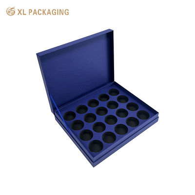 acheter Boîte cadeau de thé recyclable à couvercle articulé avec insert en EVA à 20 cavités et logo doré personnalisé fabrication en ligne