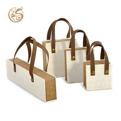 acheter Boîte cadeau à poignée en cuir, boîte en papier rigide recyclé avec insert d'éponge de velours fabrication en ligne
