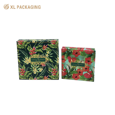 acheter Boîte cadeau en papier vert et couvercle, boîtes rigides recyclables avec papier d' or, laminage en relief, mat, brillant pour les aliments. online manufacture