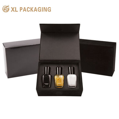 acheter Boîte-cadeau de vernis à ongles en forme de livre noir mat, plateau en EVA floqué de 2mm d'épaisseur, boîte d'emballage de vernis à ongles fabrication en ligne