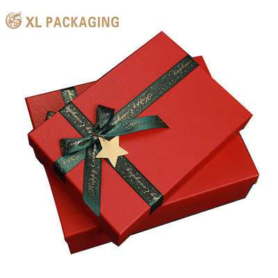 acheter Impression personnalisée de logo Design de luxe Carton boîte en papier, vêtements soins de la peau Festival boîte d'emballage cadeau avec ruban arc online manufacture