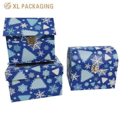 acheter Boîte cadeau rigide de vacances personnalisée avec verrou de fermeture métallique vintage et impression de Noël d'hiver fabrication en ligne