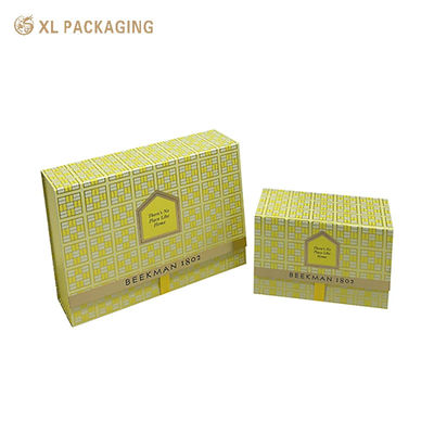 acheter Boîte-cadeau cosmétique mate à double porte avec boucle en ruban métallique, boîte d'emballage vide pour soins de la peau fabrication en ligne