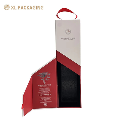 acheter Manche de ruban d'argent Logo d'impression de papier peint Boîte à vin pliable pour les cadeaux de luxe Champagne online manufacture