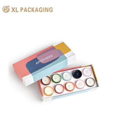 acheter Boîte cadeau personnalisée pliable et plate, boîte en papier en 2 pièces, carton blanc 350 g/m², lamination mate, insert EVA à 10 cavités pour emballage de bougies, OEM OD fabrication en ligne