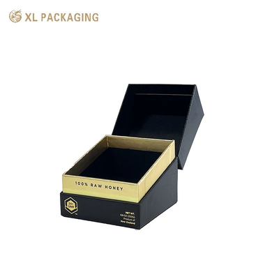 acheter Boîte d'emballage personnalisée à l'angle ouvert en coquille rigide boîte de bougie en or Logo de feuille d'or Boîte d'emballage de bougie Papier noir pour bougie fabrication en ligne
