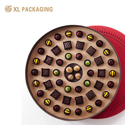 acheter Boîtes rondes personnalisées en chocolat | Emballage de luxe gaufré fabrication en ligne