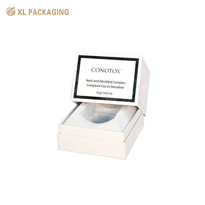 acheter Boîte cadeau cosmétique de luxe personnalisée avec conception de couvercle à facette de style livre et papier spécial blanc mat de qualité supérieure avec doublure en mousse EVA moulée sur mesure fabrication en ligne