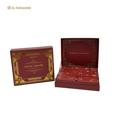 acheter Boîte de calendrier d'Avent de Noël personnalisée avec boîte à trois pièces, timbre en feuille d'or et 12 boîtes pliantes individuelles fabrication en ligne