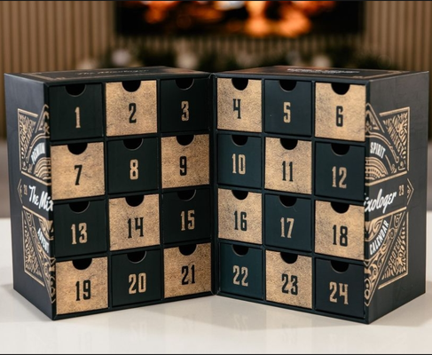 acheter Boîte Calendrier de l'Avent à 24 tiroirs, ouverture des deux côtés, avec trous pour les doigts pour tiroirs coulissants fabrication en ligne