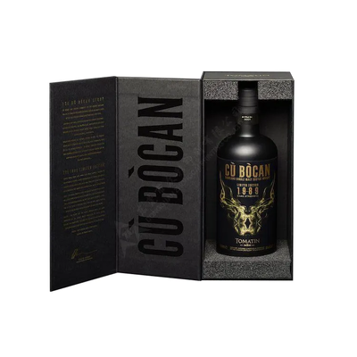 acheter Boîte cadeau pour bouteille de vin 750 ml avec plateau en éponge et fermeture magnétique avec logo doré fabrication en ligne