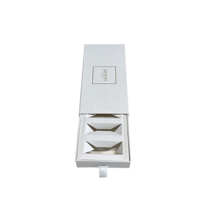 acheter Custom Uncoated Paper Rigid Drawer Box Candle Packaging Ribbon Tag Pull Wholesale fabrication en ligne