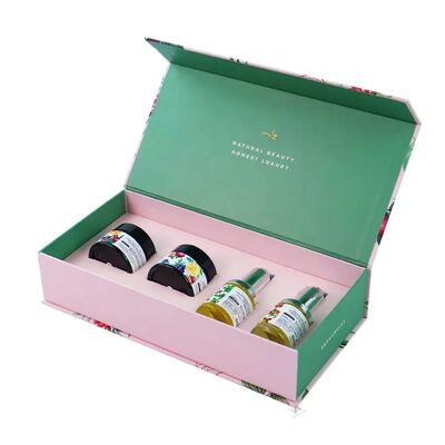 acheter Boîte cadeau cosmétique à couvercle en mousse, contenant un contenant en bouteille, emballé avec un logo en feuille d'or de qualité supérieure fabrication en ligne