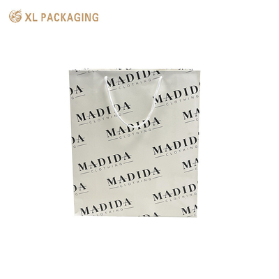 Sac de magasinage personnalisé blanc réutilisable personnalisé Packaging de Noël de luxe Sac cadeau Art Sac en papier