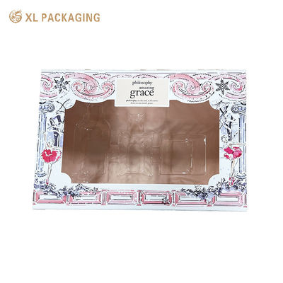 Boîte d'emballage de bijoux personnalisée avec couvercle et fond, fenêtre en PVC transparent et boîte pliante colorée