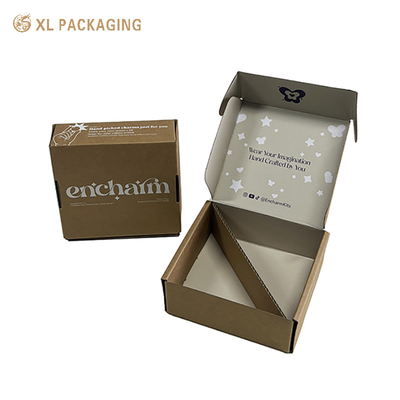 En gros Impression personnalisée Eco-friendly Kraft carton ondulé boîte de messagerie avec insertion de papier