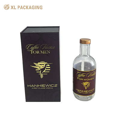 Boîtes rigides en papier bleu personnalisées Boîtes rigides en forme de livre Whisky Boisson alcoolisée Vin Emballage Boîte cadeau à fermeture magnétique