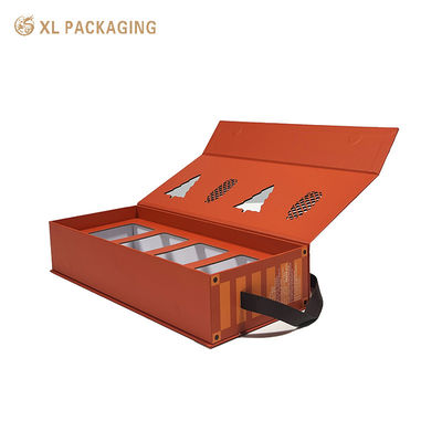 Boîte cadeau en carton recyclable épais imprimée sur mesure avec fermeture en forme de livre magnétique et insert en papier d'aluminium
