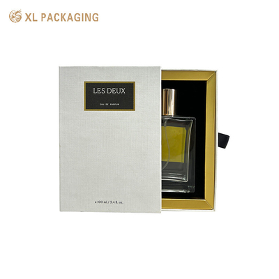 Boîte d'emballage de bouteille de parfums de luxe Boîte-cadeau de tiroir en papier personnalisé avec impression de logo