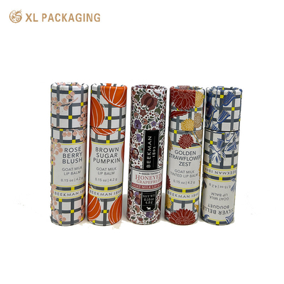 Biodégradable papier imprimé personnalisé tubes d'emballage Kraft carton huile à l'épreuve du rouge à lèvres emballage de baume à lèvres