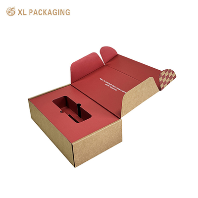 Boîtes de livraison de cadeaux Kraft Intérieur Vêtements Thé Boîtes de courrier ondulées avec support de plateau en papier