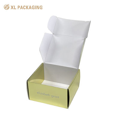 Boîtes de courrier ondulées cosmétiques en or de luxe, boîtes de courrier ondulées hexagonales en relief personnalisées pour produits de beauté