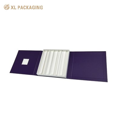 Boîte d'emballage pour cadeaux de chocolat violet rigide boîte à cadeaux à fermeture magnétique