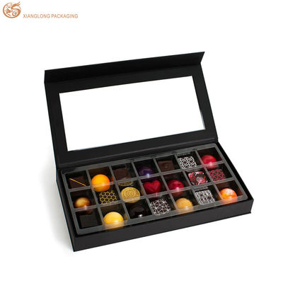 Boîte d'emballage de chocolat en forme de livre avec fermeture magnétique et fenêtre en PVC pour une présentation de cadeau haut de gamme