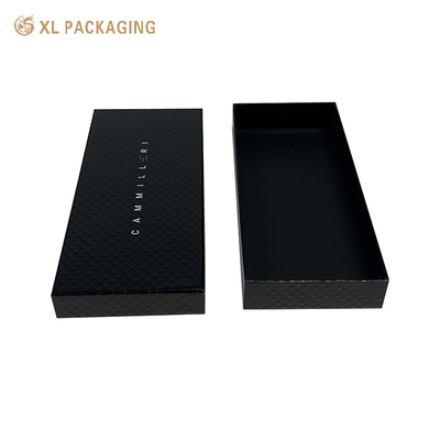 Boîtes d'emballage de costumes imprimées sur mesure Boîtes d'emballage de cadeaux en carton en papier noir Boîtes d'emballage de cadeaux en carton boîtes de cadeaux à couvercle et à base en stratification brillante