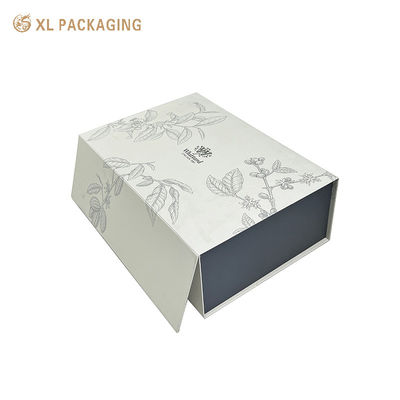 Boîte à thé pliable en paquet plat mat, boîte-cadeau à assemblage facile pour café et thé avec logo en feuille d'argent