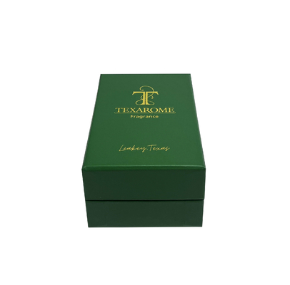 Boîte en papier d'emballage cosmétique pour parfums estampillée à chaud avec forme de base du couvercle du logo personnalisé