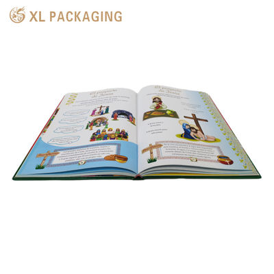 Livre d'images pour enfants en couverture rigide sur mesure avec liaison en couche plate cousue, impression offset en couleur et couverture en coque dure renforcée