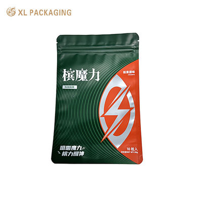 Foil d'aluminium Mylar Stand Up Pouch Fermeture à glissière Autocollant papier sur mesure Étiquette alimentaire Emballage