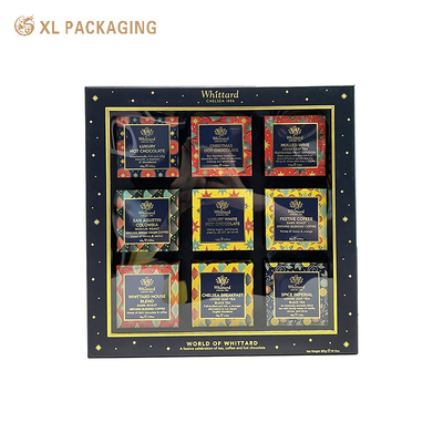 OEM Luxury Rose Gold Glitter Paper Transparent PVC Coffret de fenêtre cosmétique Collection de carton de cadeau Boîte de papier ensemble avec plateau en flocons